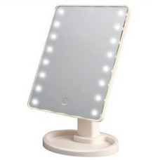Настольное зеркало WH-085 с подсветкой 16 LED MIRROR 21.5x17 см Белые