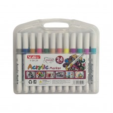 Набор акриловых маркеров 24 штук на водной основе в кейсе Acrylic Marker Y 04