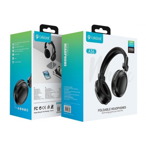 Беспроводные наушники Bluetooth MDR CELEBRAT A36 Накладные наушники блютуз Чёрные