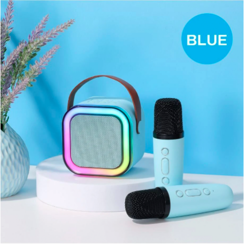 Портативная колонка с 2-мя караоке микрофонами и RGB подсветкой Winso K12 10W Bluetooth, USB, microSD, AUX, Type-C Голубой Портативная колонка с 2-мя караоке микрофонами и RGB подсветкой Winso K12 10W Bluetooth, USB, microSD, AUX, Type-C Голубой