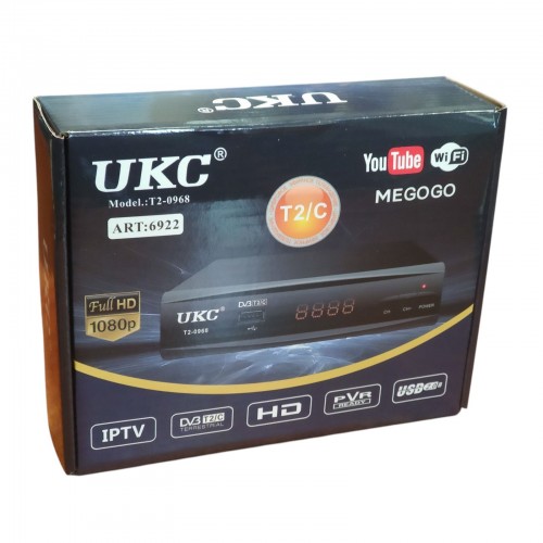Цифровой эфирный приемник с экраном DVB-T2 UKC T2-0968