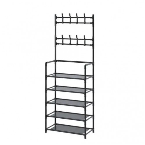 Напольная стойка-вешалка для одежды и обуви Simple Floor Clothes Rack 172х60х26 см Черная