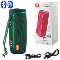 Портативная беспроводная Bluetooth колонка с LED подсветкой TG288 Тёмно-зелёная
