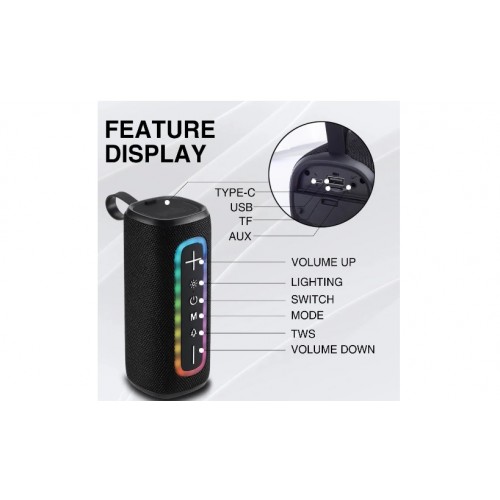Портативная басовая колонка с RGB подсветкой Bluetooth IMENSO IMS-S1041 Черная