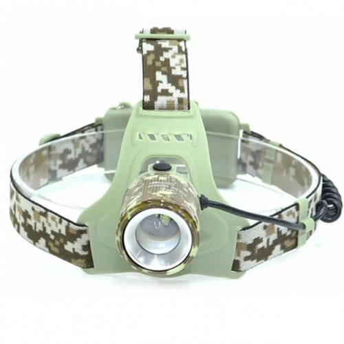 Фонарь налобный аккумуляторный CH-002M-T6 signal light Камуфляж zoom, ЗУ 220V