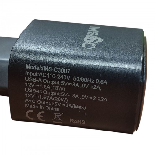 Зарядное устройство 20W USB+Type-C IMS-C3007 блок питания Черный