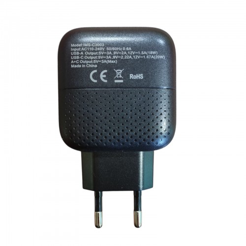 Зарядное устройство 20W USB+Type-C IMS-C3003 блок питания Черный