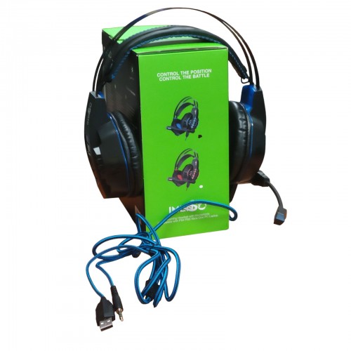 Игровые проводные наушники IMENSO IMS-E1007 RGB USB+3.5 Синие