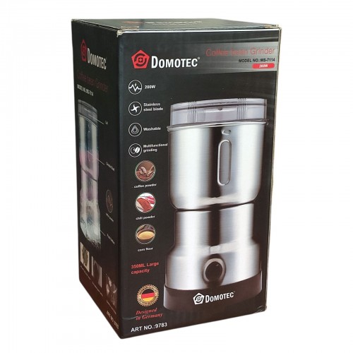 Кофемолка многофункциональный измельчитель из нержавеющей стали Domotec MS 7114