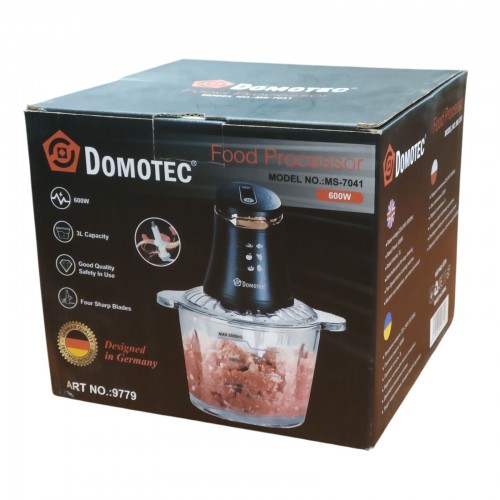 Измельчитель электрический Domotec MS 7041, 600Вт, чаша 3л / Кухонный блендер с чашей