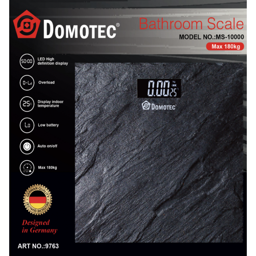 Электронные напольные весы Domotec R 10000 до 180 кг с LED-дисплеем и термометром