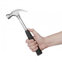 Столярный молоток с цвяходером 450 г, с металлической ручкой INTERTOOL HT-0224