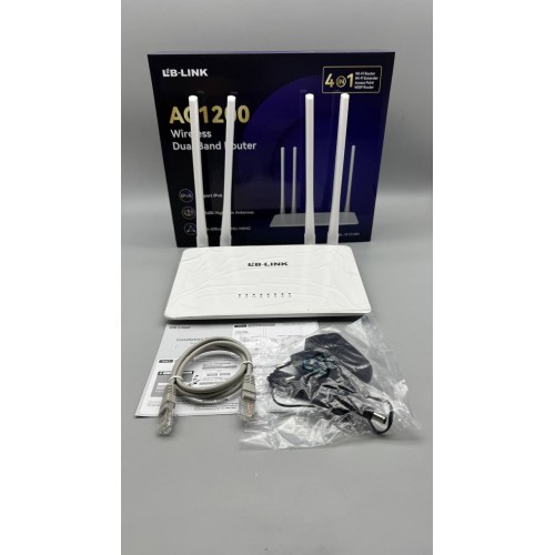 Роутер маршрутизатор LB-Link BL-W1210M 2.4GHz/5GHz 1200Mbps 2.4G 2*5dBi + 5G 2*5dBi 4 LAN+1
