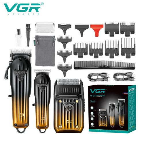 Профессиональный набор машинок 3в1 VGR V-644 аккумуляторная машинка для стрижки, триммер и электробритва Профессиональный набор машинок 3в1 VGR V-644 аккумуляторная машинка для стрижки, триммер и электробритва
