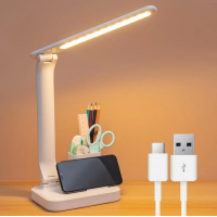 Настольная аккумуляторная LED-лампа BL-A6 с подставкой для гаджетов зарядка от USB Белая