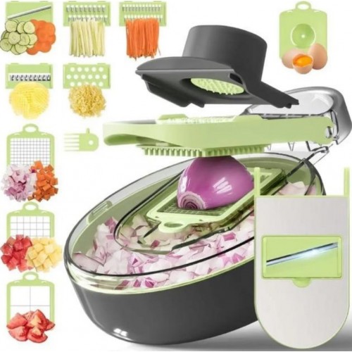 Овощерезка с сменными насадками Vegetable Cutter C351 / Многофункциональная терка для овощей с контейнером