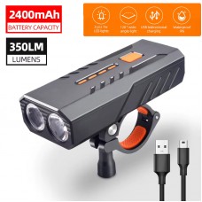 Велофара BC25S, 350LM, индикация заряда, Power Bank, Li-Ion аккумулятор, вело фонарь