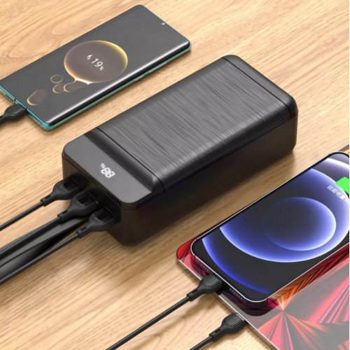 Внешний аккумулятор Power bank XO PR159 60000mAh PD22,5W + быстрая зарядка батарея зарядка Черный