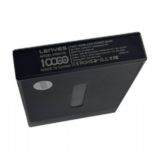 Внешний аккумулятор LENYES PW017D 10000 mAh с MagSafe, беспроводной зарядкой 15W и быстрой зарядкой 22.5W