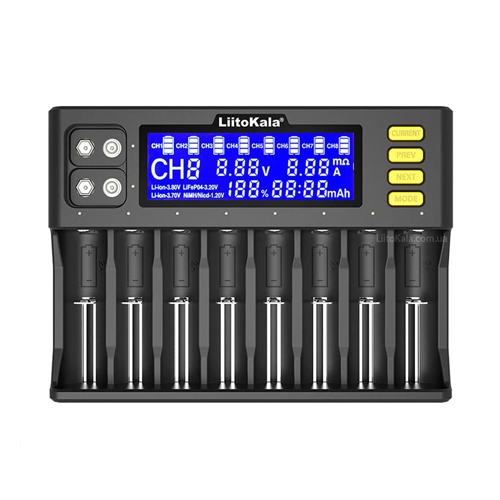 Зарядное устройство для Liitokala Lii-S8, 8 каналов, Ni-Mh/Li-ion/LiFePo4, 220V/12V, LED+LCD