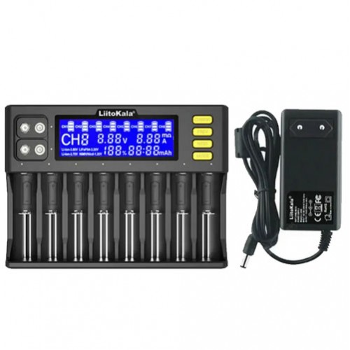 Зарядное устройство для Liitokala Lii-S8, 8 каналов, Ni-Mh/Li-ion/LiFePo4, 220V/12V, LED+LCD