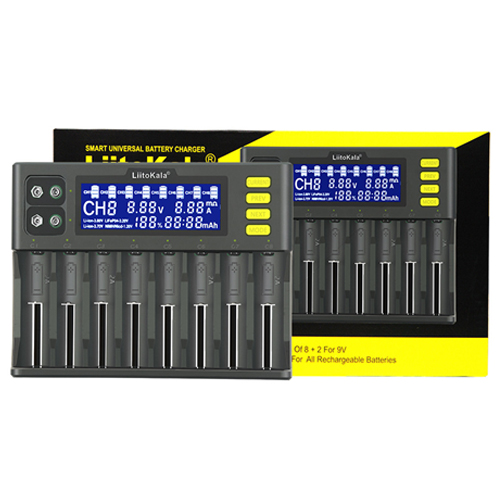 Зарядное устройство для Liitokala Lii-S8, 8 каналов, Ni-Mh/Li-ion/LiFePo4, 220V/12V, LED+LCD