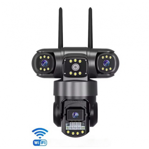 Камера наружная поворотная уличная WIFI V380 SC28-W FULL-HD 4Mp Ночная сьемка 4 объектива