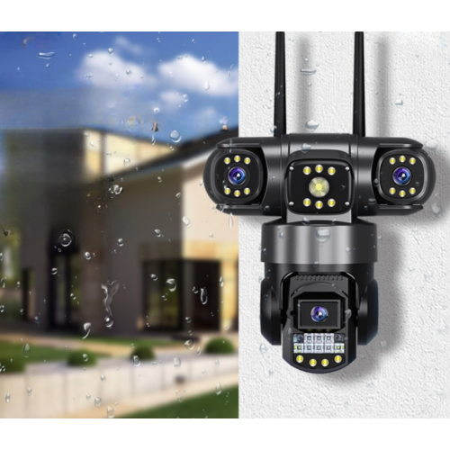 Камера наружная поворотная уличная WIFI V380 SC28-W FULL-HD 4Mp Ночная сьемка 4 объектива