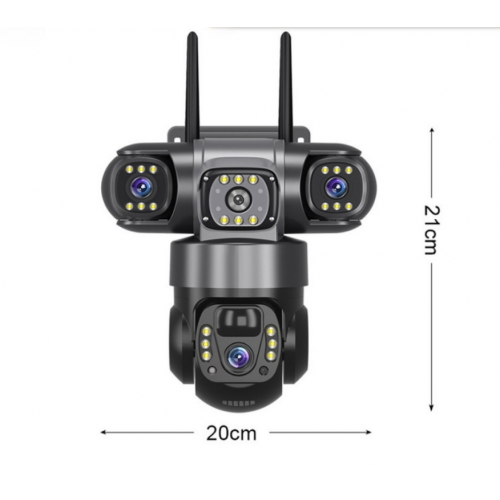 Камера наружная поворотная уличная WIFI V380 SC28-W FULL-HD 4Mp Ночная сьемка 4 объектива