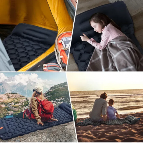 Надувной туристический матрас 188х58х6см, Outdoor Sleeping / Походный каремат с подушкой
