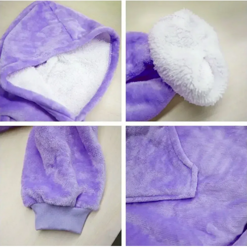Толстовка-плед с капюшоном Huggle Hoodie Ultra Plush Blanket | Плюшевая кофта | Плед с рукавами Oversize Фиолетовый