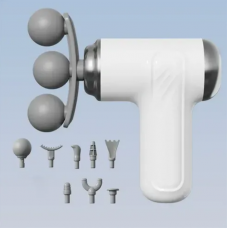 Массажер Fascial Gun, Портативный массажный пистолет LM-130 с турборежимом Белый
