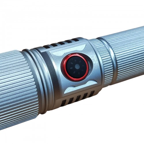 Аккумуляторный фонарь с белым, красным, зелёным, синим светом СОВА CB-S009-4 Серый