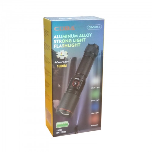 Аккумуляторный фонарь с белым, красным, зелёным, синим светом СОВА CB-S009-4 Серый Аккумуляторный фонарь с белым, красным, зелёным, синим светом СОВА CB-S009-4 Серый