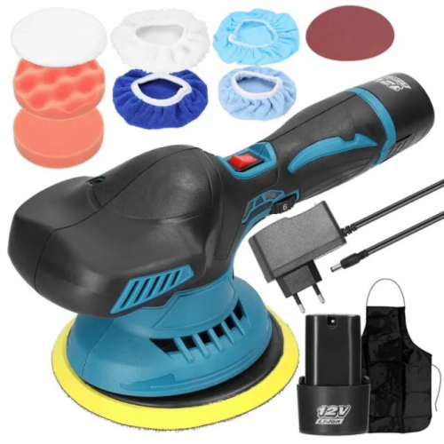 Полировальная аккумуляторная машинка Waxing Polisher YK49 с насадками 2 аккумулятора