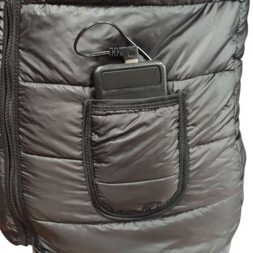 Жилет с подогревом от USB 3 режима Черный (53294)