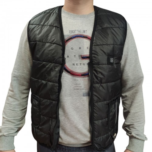 Жилет с подогревом от USB 3 режима Черный (53294)