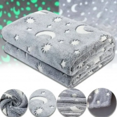 Светящийся теплый и нежный плед для детей и подростков 100x150 Magic Blanket Серый