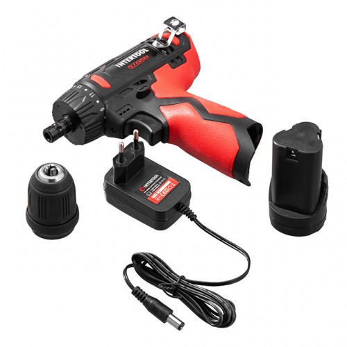 Дрель-шуруповерт аккумуляторный, 12 В, патрон 0,8-10 мм, съемный патрон STORM INTERTOOL WT-0318