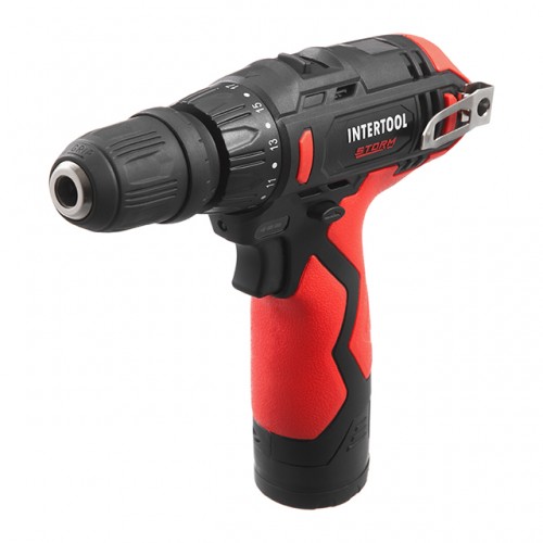 Дрель-шуруповерт аккумуляторный, 12 В, патрон 0,8-10 мм, съемный патрон STORM INTERTOOL WT-0318