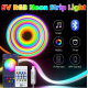 Гибкая неоновая лента RGB (5м) с Bluetooth и пультом от USB работает через приложение LotusLamp X