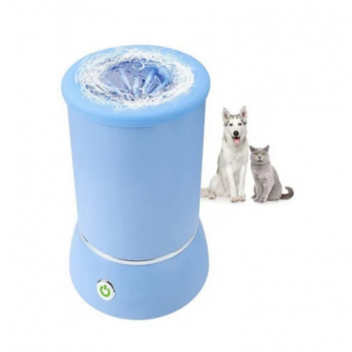 Автоматическая аккумуляторнная лапомойка для собак Pet Foot Wash W01 Голубая