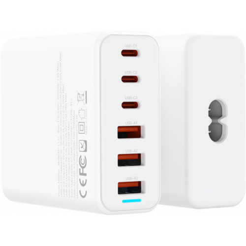 Сетевое зарядное устройство XO L133 3 USB-A 3 USB-C 75W Белый