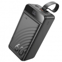 Внешний аккумулятор Power bank HOCO Element J123C 60000mAh 3USB, PD22,5W + быстрая зарядка батарея зарядка Черный