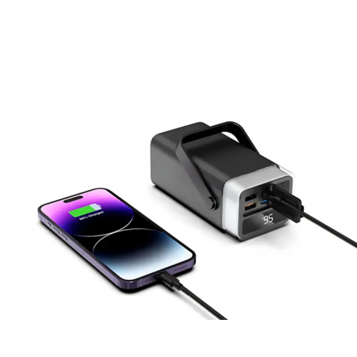 Внешний аккумулятор Power bank LENYES PX492D 40000 mAh, PD22,5W + быстрая зарядка с RGB подсветкой Черный