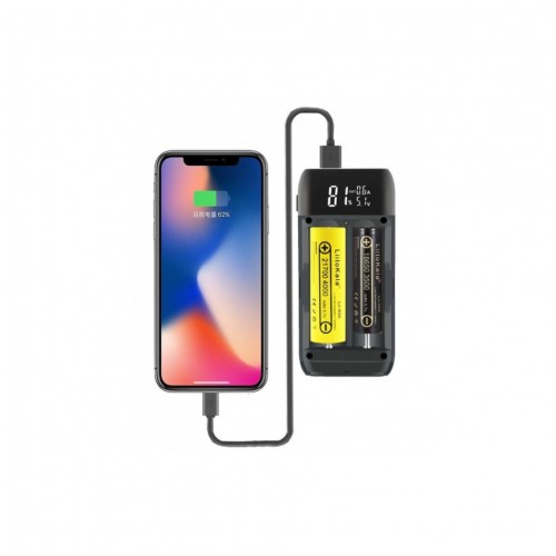 Повербанк-корпус/зарядка Liitokala Lii-MP2, 2x18650-21700, USB-C QC+PD, LCD, Box (Power Bank Case) Тёмно-Серый