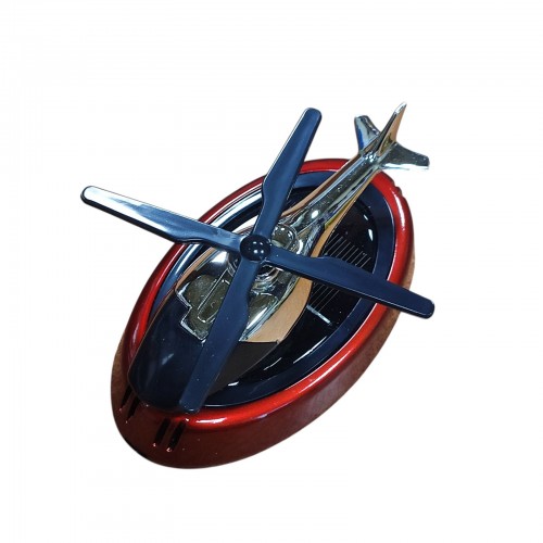 Автомобильный ароматизатор на солнечной батарее Вертолет с вращающимися лопастями Красный