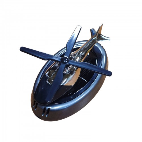 Автомобильный ароматизатор на солнечной батарее Вертолет с вращающимися лопастями Серый