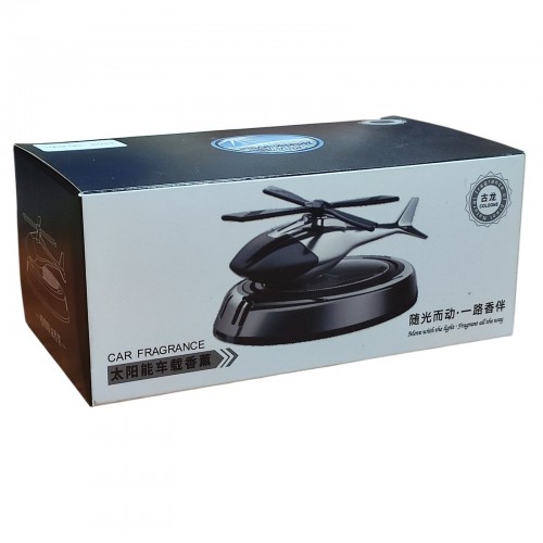 Автомобильный ароматизатор на солнечной батарее Вертолет с вращающимися лопастями Серый