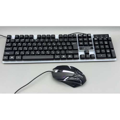 Проводная клавиатура с подсветкой + мышка XSTRIKE X-1014 RGB USB с подсветкой